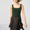 Pull sans manches à côtes en 3D Knit pour femme