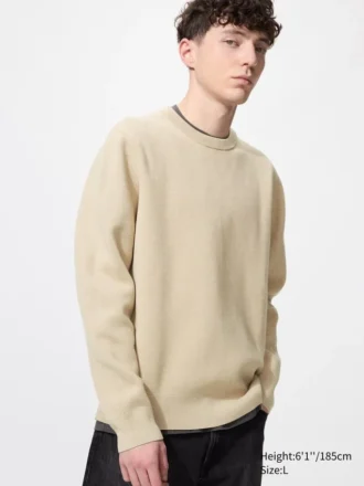 Pull unisexe lavable à côtes milanaises