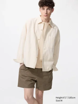 Shorts décontracté en mélange de lin pour homme | 12,7 cm