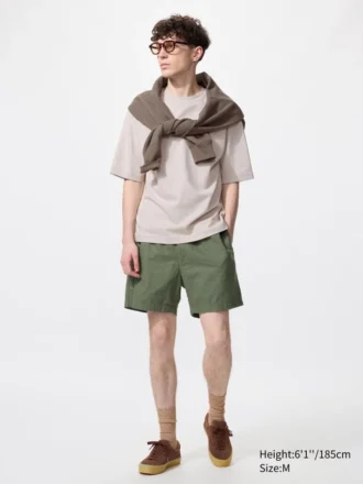 Shorts décontracté en mélange de lin pour homme | 12,7 cm