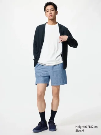 Shorts décontracté en mélange de lin pour homme | 12,7 cm