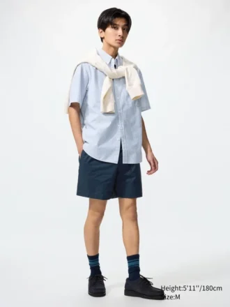 Shorts décontracté en mélange de lin pour homme | 12,7 cm