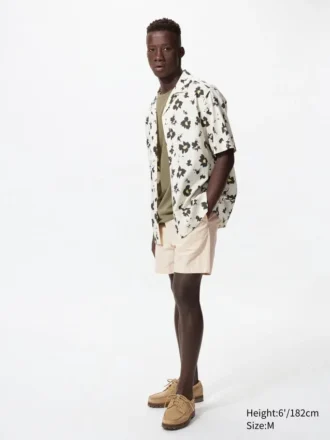 Shorts décontracté en mélange de lin pour homme | 12,7 cm