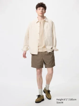 Shorts décontracté en mélange de lin pour homme | 12,7 cm