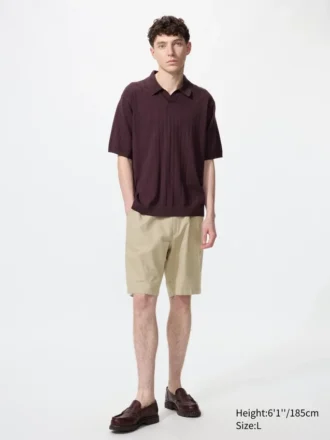 Shorts pour homme en mélange de lin | 24 cm