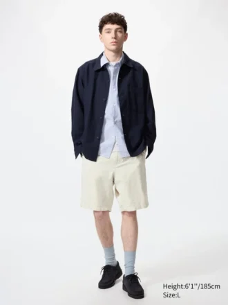 Shorts pour homme en mélange de lin | 24 cm