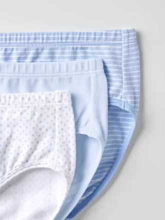 Sous-vêtements en coton extensible pour enfants | 3 paires | À pois
