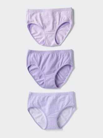 Sous-vêtements en coton stretch pour enfants | 3 paires | Fleurs