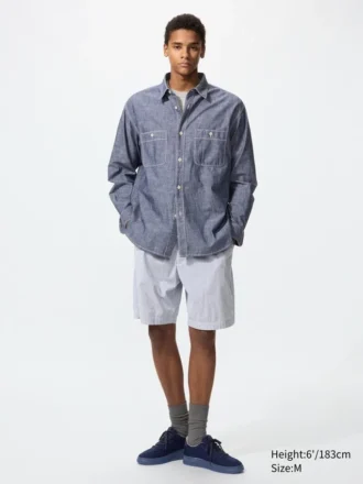 Stretch Shorts pour homme | Seersucker | 20 cm