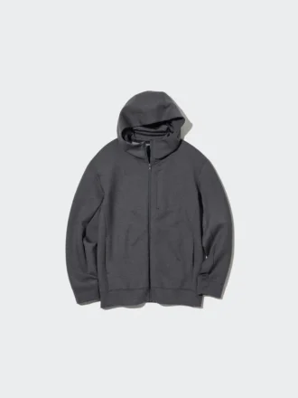 Sweats à capuche stretch sec pour homme, T-shirts manches longues et fermeture éclair intégrale