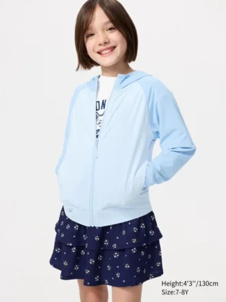 Sweats à capuche zippés intégraux AIRism UV Protection pour enfants