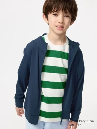 Sweats à capuche zippés intégraux AIRism UV Protection pour enfants