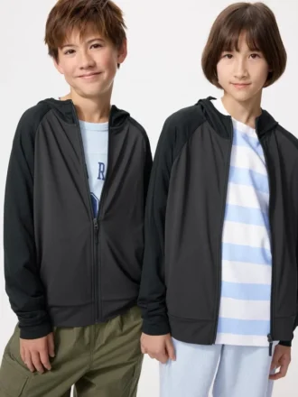 Sweats à capuche zippés intégraux AIRism UV Protection pour enfants