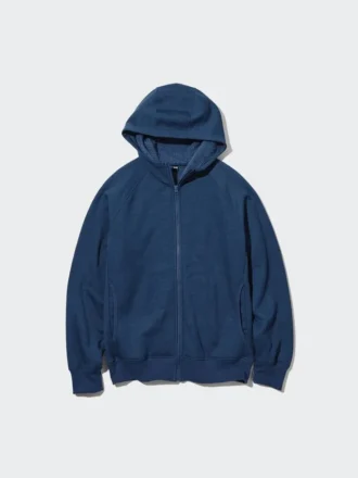 Sweats à capuche zippés intégraux HEATTECH pour homme avec doublure en polaire