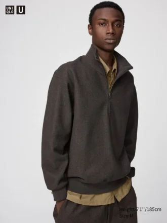 Sweats unisexes brossés à demi-zip