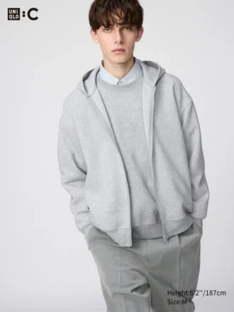 Sweats unisexes oversize à capuche et fermeture éclair intégrale