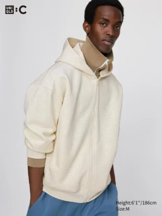 Sweats unisexes oversize à capuche et fermeture éclair intégrale