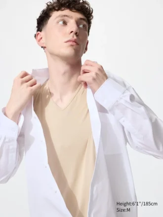 T-shirt AIRism pour homme | Col en V