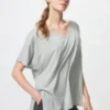 T-shirt ample à col en V AIRism pour femme | 2 Way