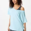 T-shirt ample à col en V AIRism pour femme | 2 Way