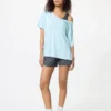 T-shirt ample à col en V AIRism pour femme | 2 Way
