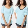 T-shirt ample à col en V AIRism pour femme | 2 Way