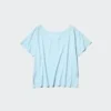 T-shirt ample à col en V AIRism pour femme | 2 Way