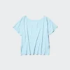 T-shirt ample à col en V AIRism pour femme | 2 Way