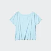 T-shirt ample à col en V AIRism pour femme | 2 Way