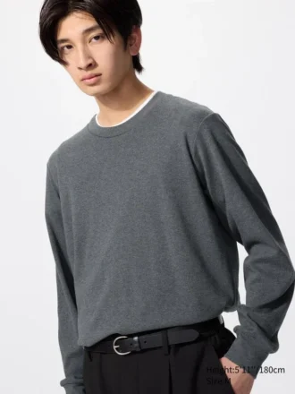 T-shirt brossé doux pour homme | T-shirts manches longues