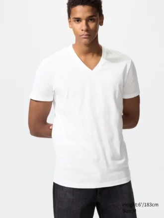 T-shirt à col en V Dry pour homme