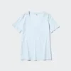 T-shirt à col en V en coton flammé pour femme T-shirt à col en V en coton flammé pour femme