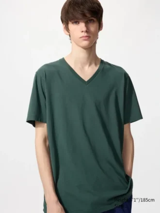 T-shirt à col en V en Supima Cotton pour homme