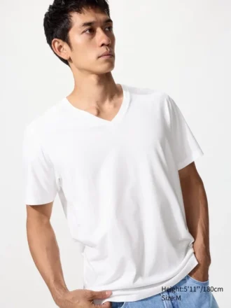 T-shirt à col en V en Supima Cotton pour homme