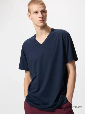 T-shirt à col en V en Supima Cotton pour homme