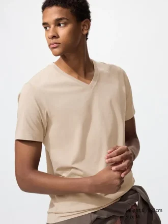 T-shirt à col en V en Supima Cotton pour homme