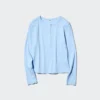 T-shirts à col henley côtelé pour femme