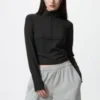 T-shirt demi-zip AIRism Soft pour femme
