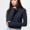 T-shirt demi-zip AIRism Soft pour femme