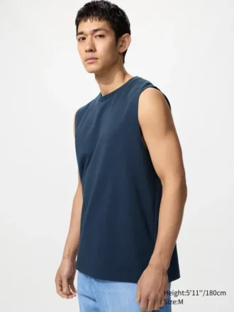 T-shirt en coton AIRism pour homme | Sans manches