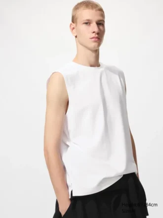 T-shirt en coton AIRism pour homme | Sans manches