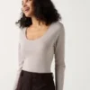 T-shirt en coton HEATTECH pour femme | Extra chaud | Encolure dégagée