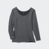 T-shirt en coton HEATTECH pour femme | Extra chaud | Encolure dégagée