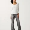 T-shirt en coton HEATTECH pour femme | Extra chaud | Encolure dégagée