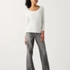 T-shirt en coton HEATTECH pour femme | Extra chaud | Encolure dégagée
