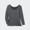 T-shirt en coton HEATTECH pour femme | Extra chaud | Encolure dégagée