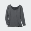 T-shirt en coton HEATTECH pour femme | Extra chaud | Encolure dégagée