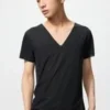 T-shirt en maille anti-odeurs AIRism pour homme | Col en V