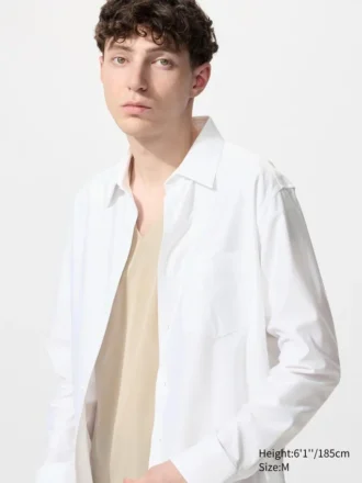 T-shirt en maille anti-odeurs AIRism pour homme | Col en V