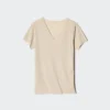 T-shirt en maille anti-odeurs AIRism pour homme | Col en V